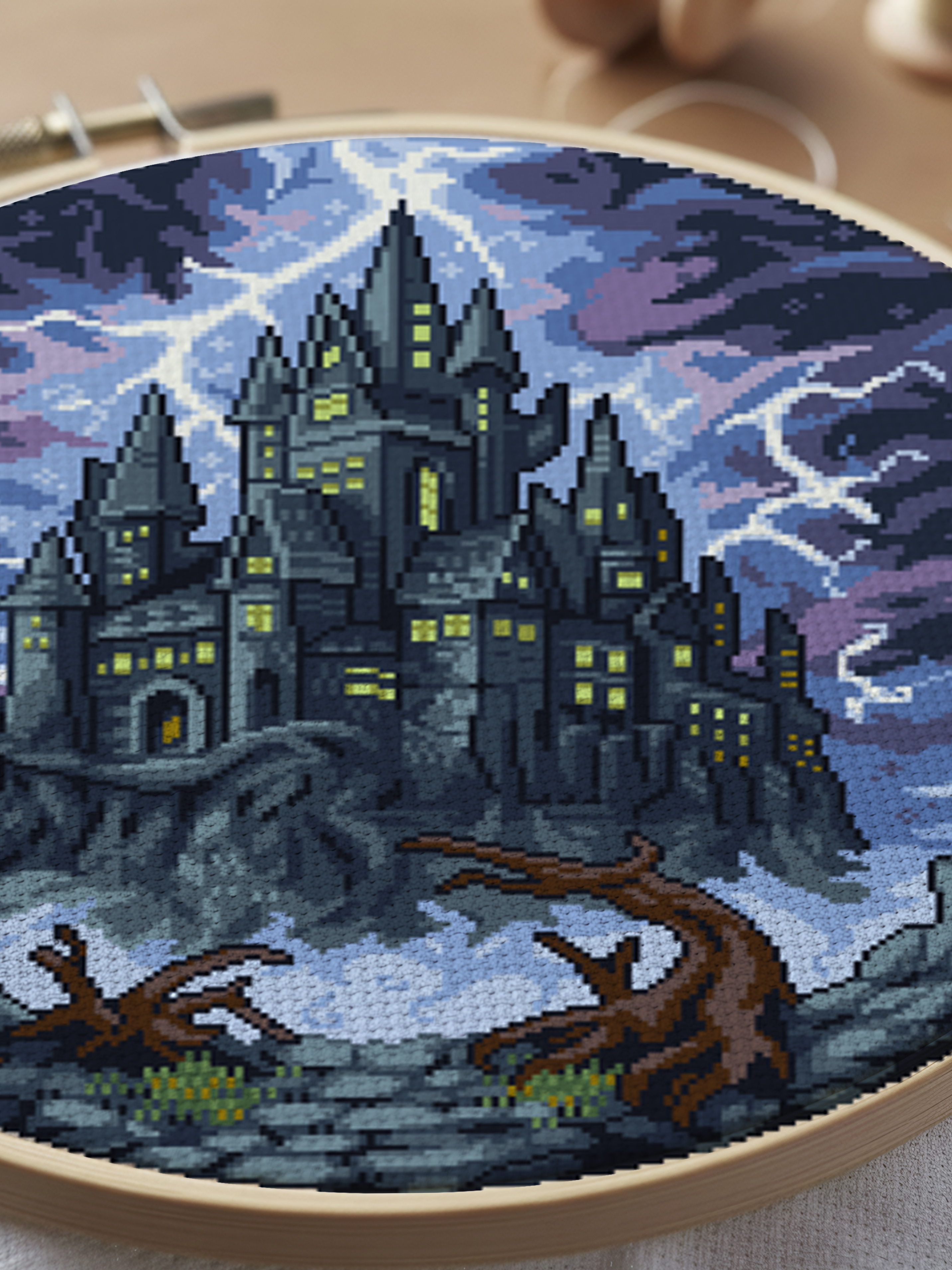 Castle with Lightning
