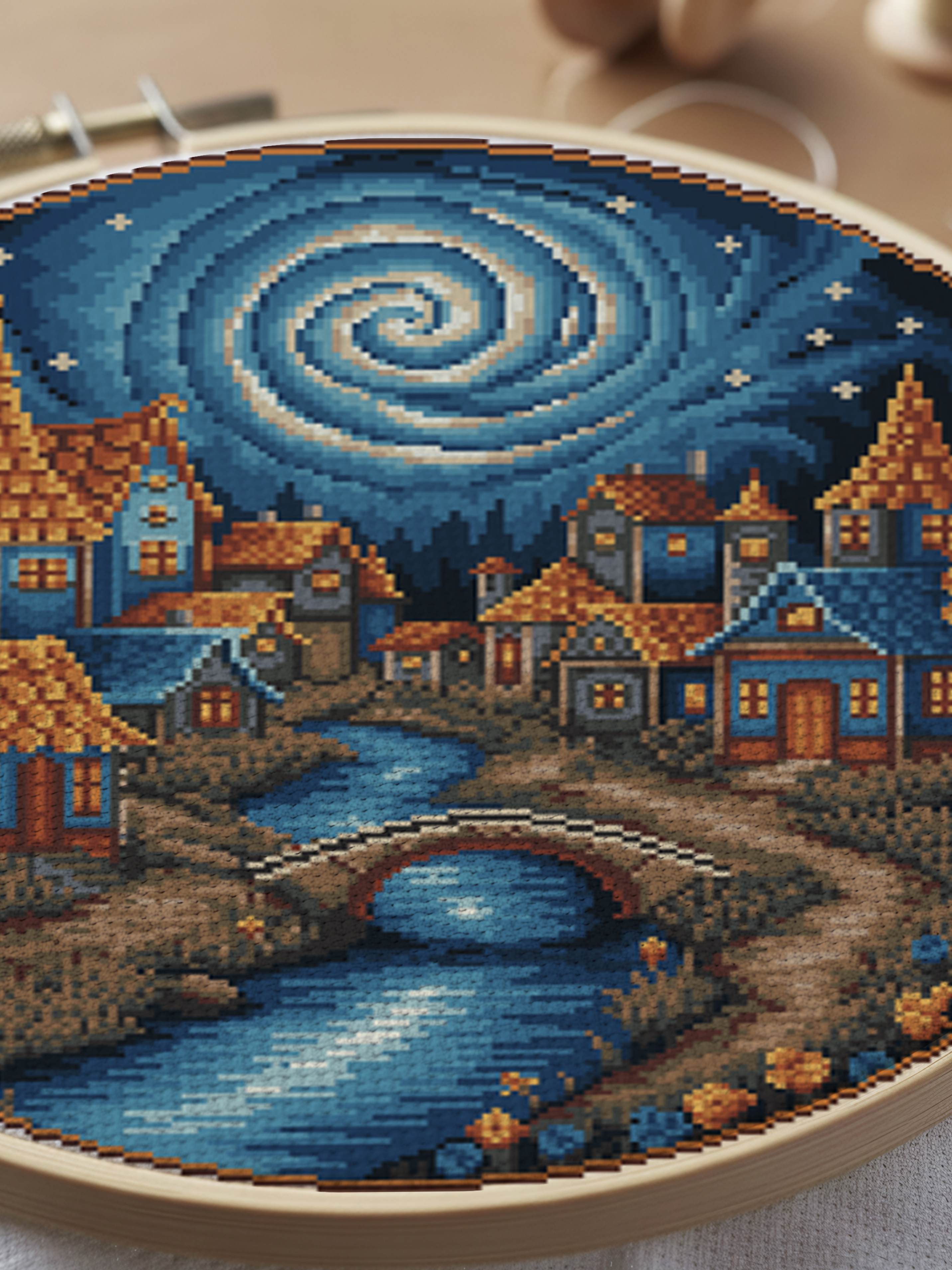 Village with Spiral Sun